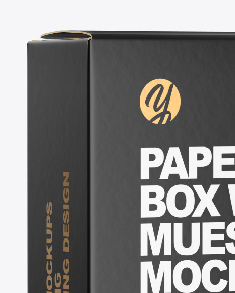 Paper Box with Muesli Mockup