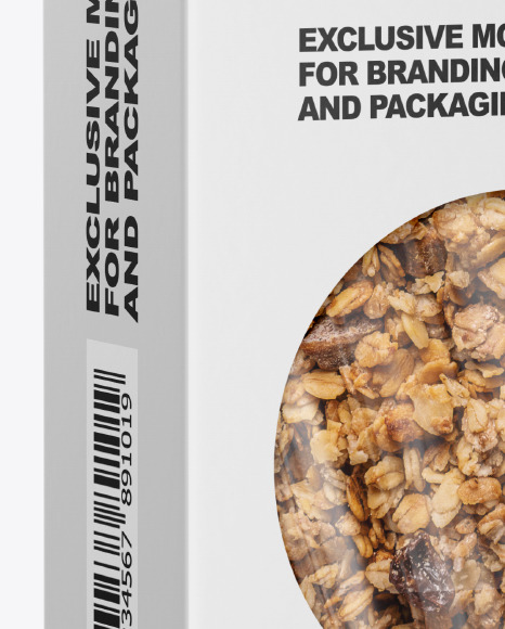 Paper Box with Muesli Mockup