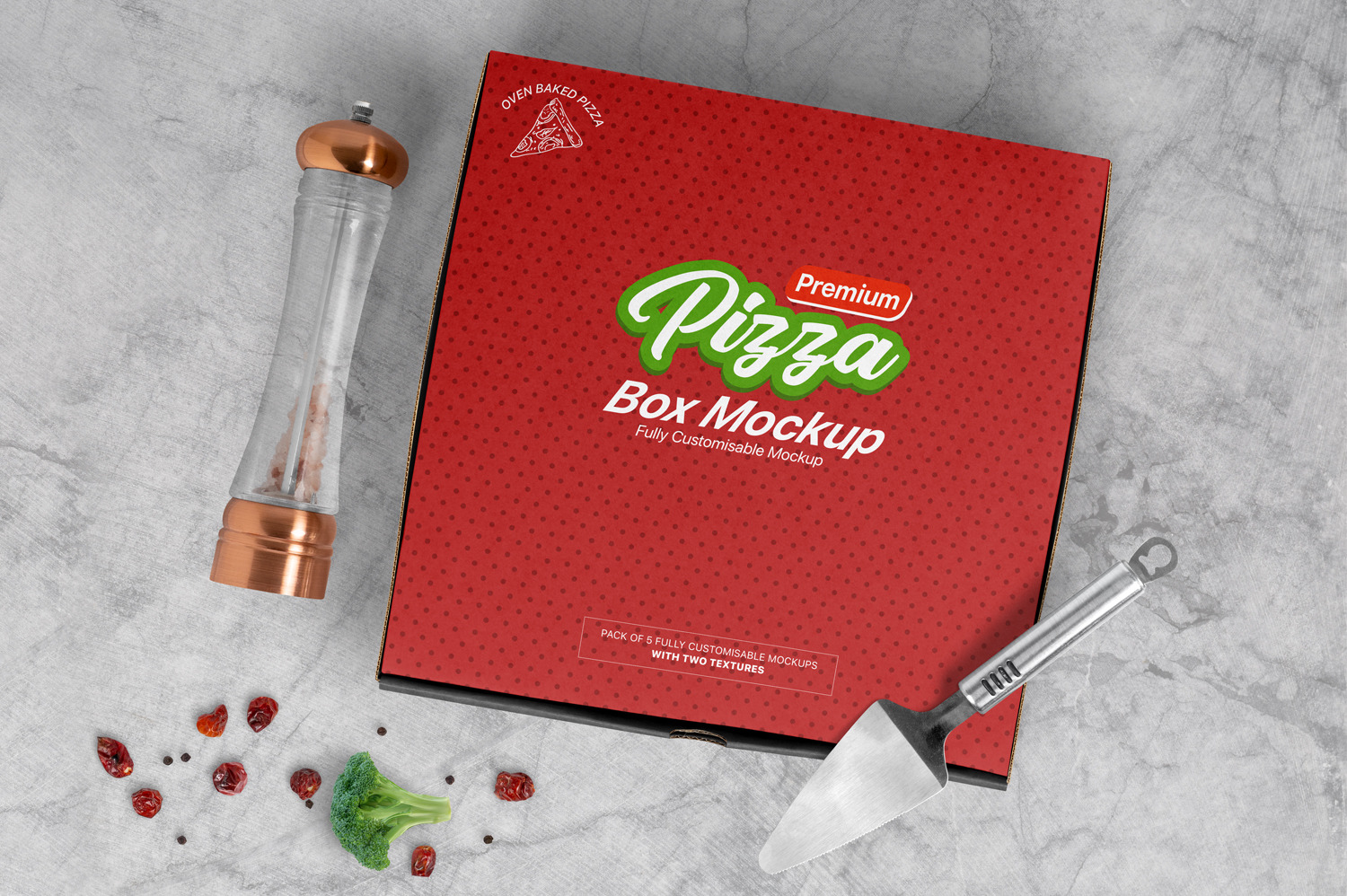 Pizza Box Mockups - Set of 5