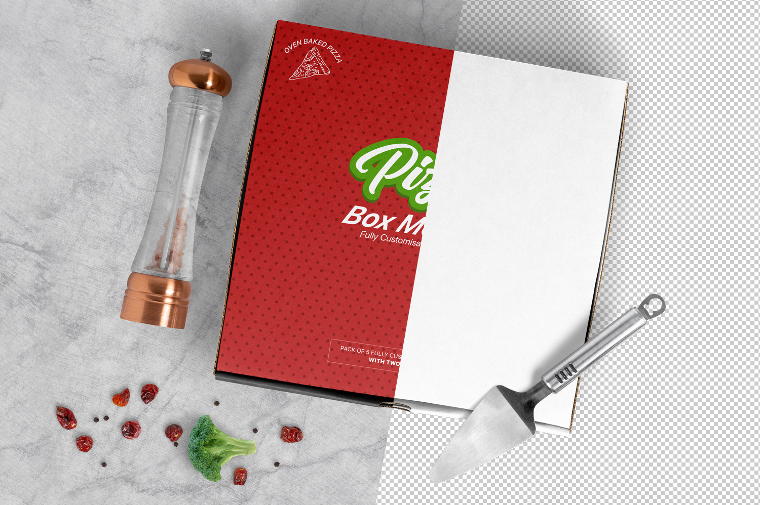 Pizza Box Mockups - Set of 5