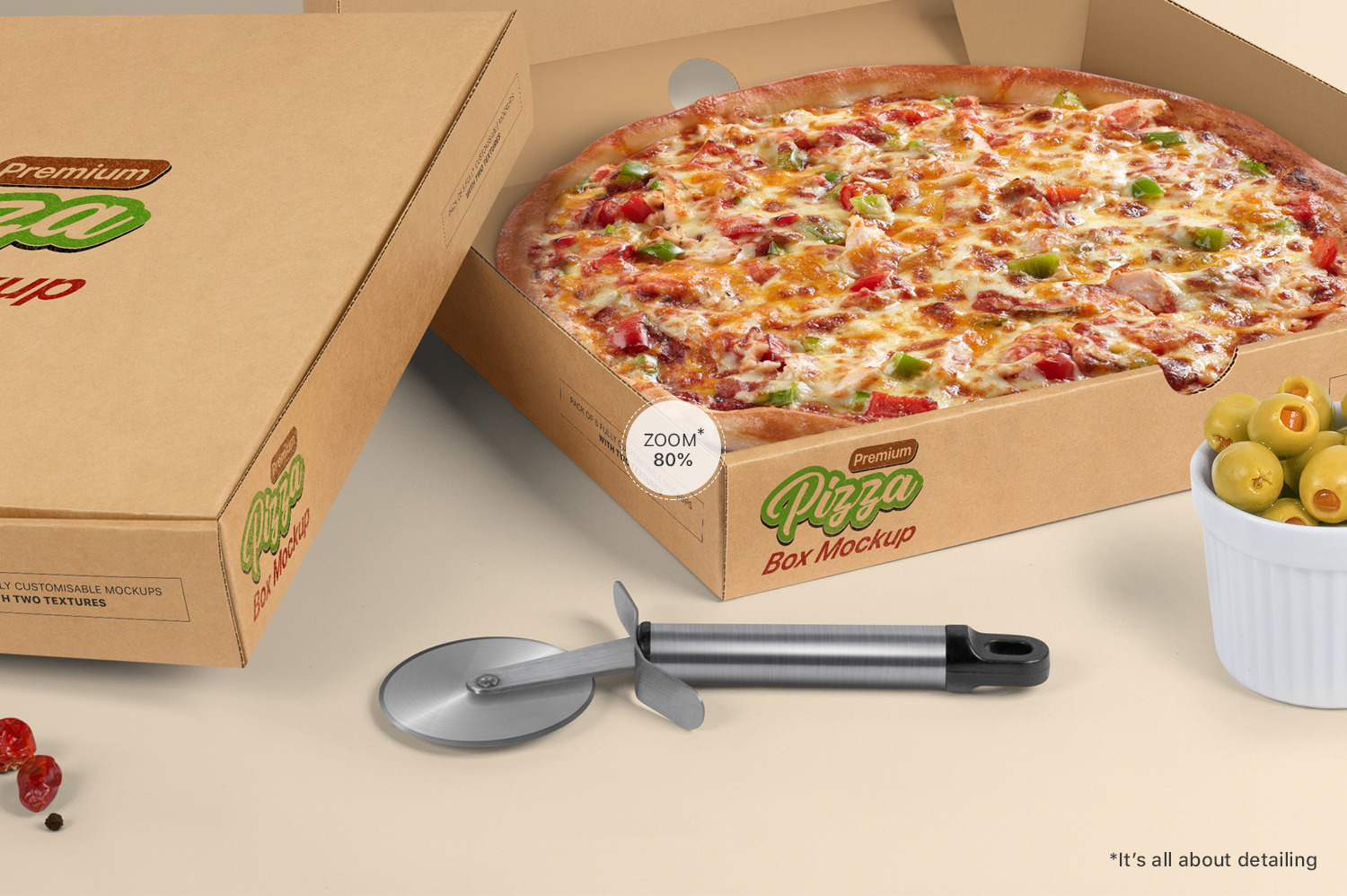 Pizza Box Mockups - Set of 5