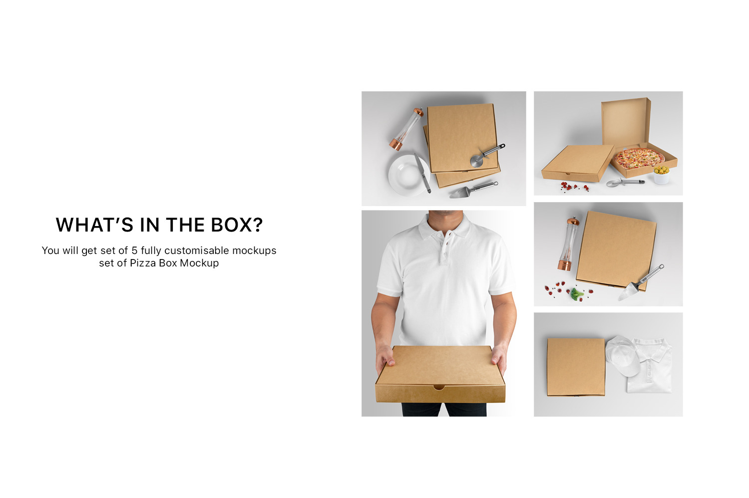 Pizza Box Mockups - Set of 5