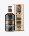 Black Rum Bottle with Tube Mockup