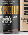 Black Rum Bottle with Tube Mockup