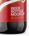 Amber Glass Dark Beer Bottle Mockup