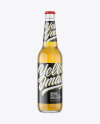 Clear Glass Lager Beer Bottle Mockup