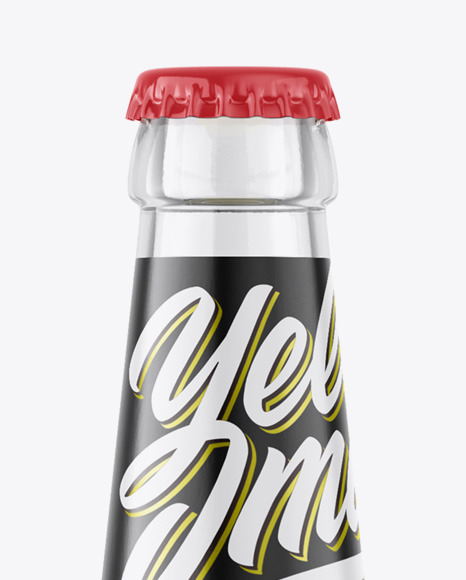 Clear Glass Lager Beer Bottle Mockup