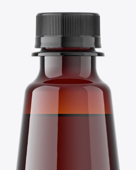 Amber Plastic Beer Bottle Mockup