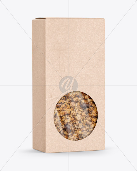 Kraft Paper Box with Muesli Mockup