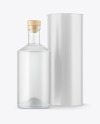 Frosted Glass Gin Bottle with Tube Mockup