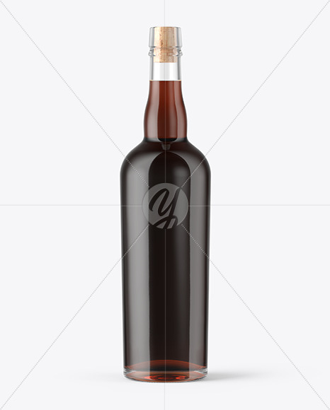 Clear Glass Port Wine Bottle Mockup