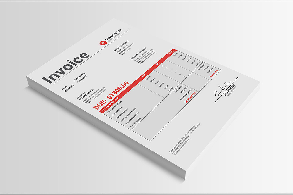 Creative Lab Invoice