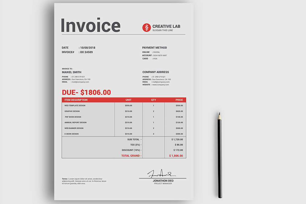 Creative Lab Invoice