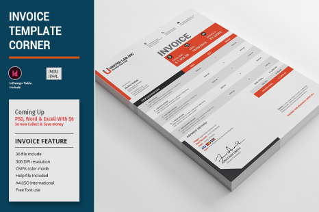 Invoice Template Corner - Print ready