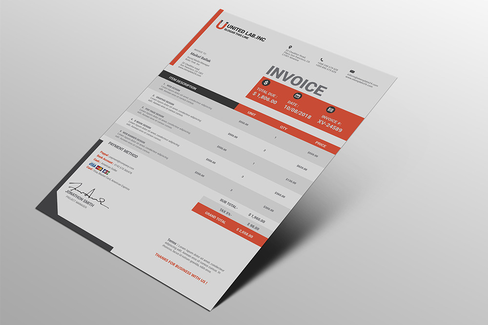 Invoice Template Corner