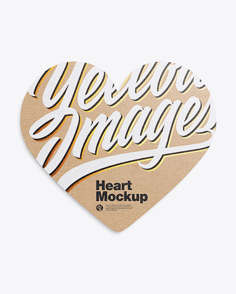 Kraft Heart Shaped Card Mockup