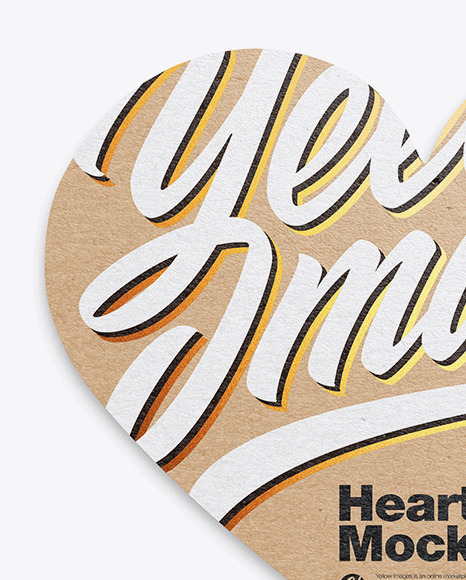 Kraft Heart Shaped Card Mockup