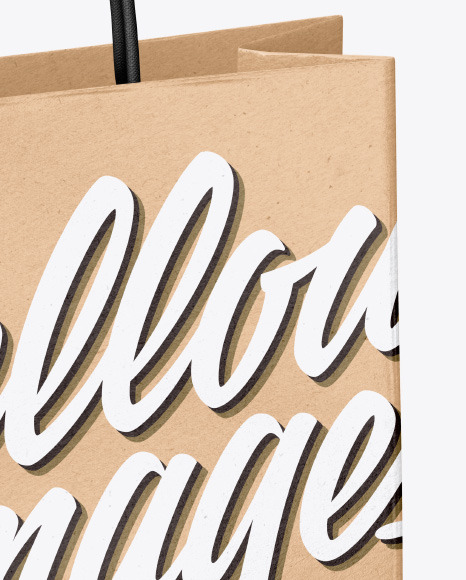 Kraft Shopping Bag w/ Rope Handles Mockup