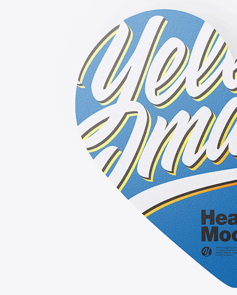 Textured Heart Shaped Sticker Mockup