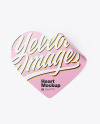 Textured Heart Shaped Sticker Mockup