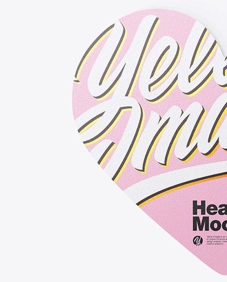 Textured Heart Shaped Sticker Mockup