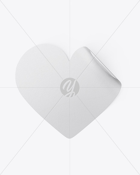 Textured Heart Shaped Sticker Mockup