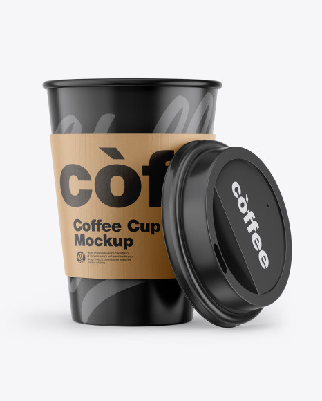 Glossy Coffee Cup w/ Holder Mockup