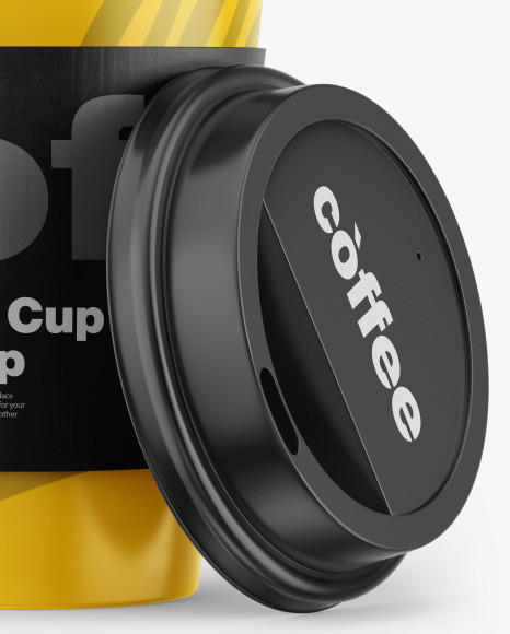 Glossy Coffee Cup w/ Holder Mockup