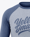 Men's Heather Raglan Long Sleeve T-Shirt Mockup - Front View