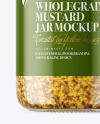 Clear Glass Jar with Wholegrain Mustard Mockup