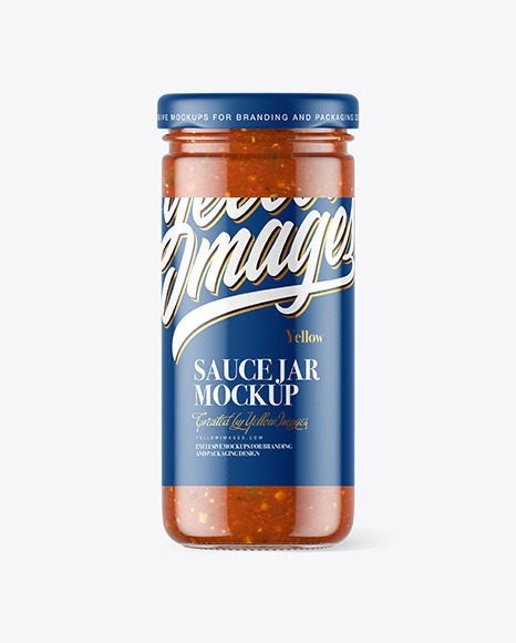 Clear Glass Jar with Bolognese Sauce Mockup