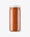 Clear Glass Jar with Tomato Meat Sauce Mockup