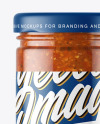 Clear Glass Jar with Tomato Meat Sauce Mockup