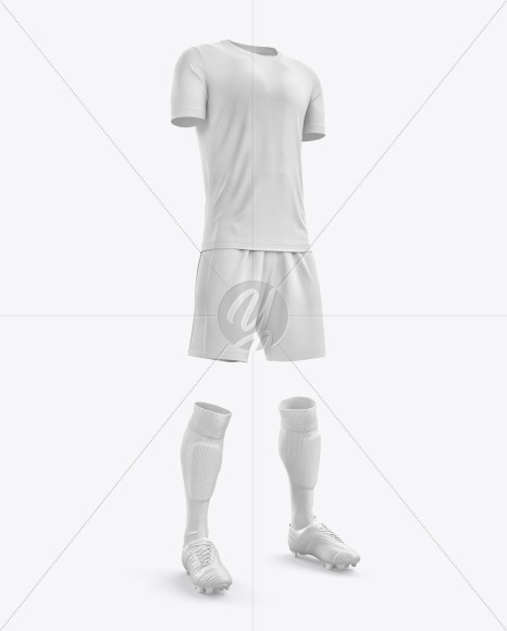 Men’s Full Soccer Kit with Crew Neck Jersey mockup (Hero Shot)