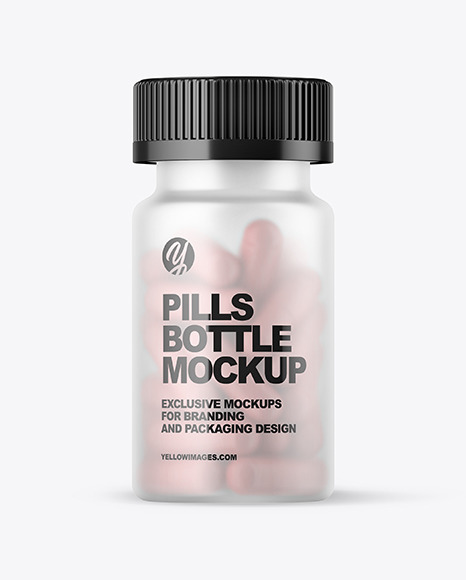 Frosted Pills Bottle Mockup