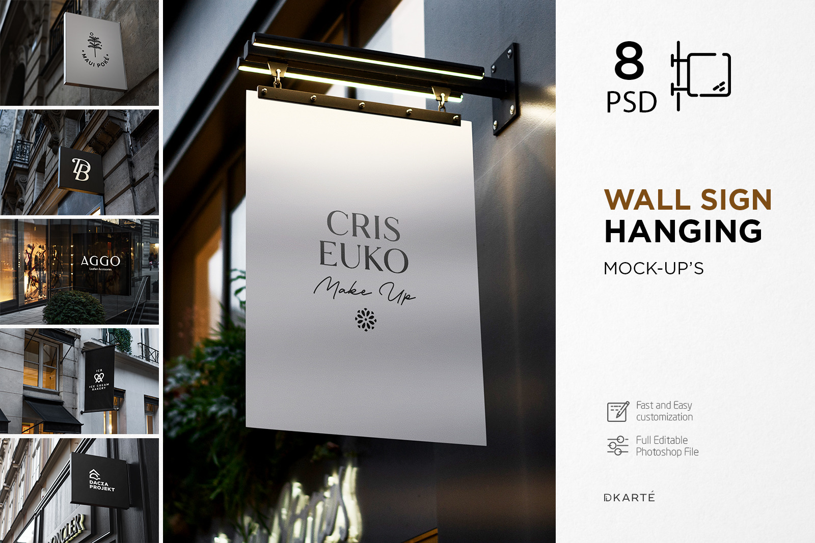 Wall Sign Hanging Mock-Up Wall Sign Hanging Mock-Up