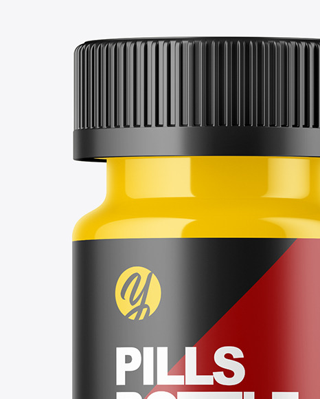 Glossy Pills Bottle Mockup