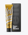 Metallic Cosmetic Tube w/ Box Mockup