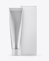 Metallic Cosmetic Tube w/ Box Mockup