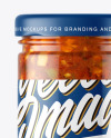 Clear Glass Jar with Bruschetta Sauce Mockup Clear Glass Jar with Bruschetta Sauce Mockup