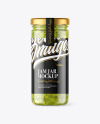 Clear Glass Jar with Kiwi Jam Mockup