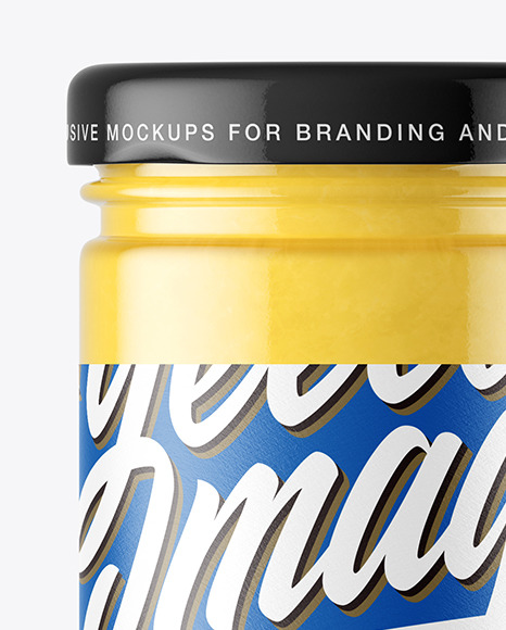 Clear Glass Jar with Ghee Clarified Butter Mockup Clear Glass Jar with Ghee Clarified Butter Mockup