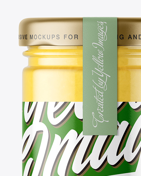 Clear Glass Jar with Ghee Clarified Butter Mockup Clear Glass Jar with Ghee Clarified Butter Mockup