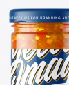 Clear Glass Jar with Sweet & Sour Sauce Mockup