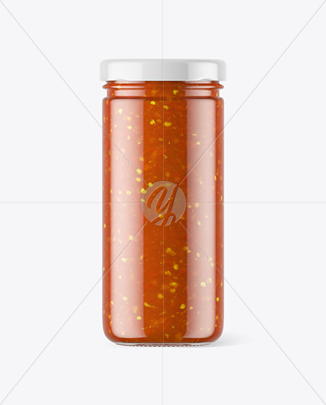 Clear Glass Jar with Sweet & Sour Sauce Mockup