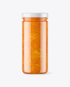 Clear Glass Jar with Apricot Jam Mockup