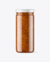 Clear Glass Jar with Fig Jam Mockup