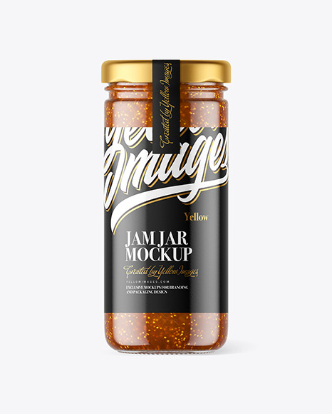 Clear Glass Jar with Fig Jam Mockup - Jars