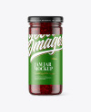 Clear Glass Jar with Cranberry Jam Mockup