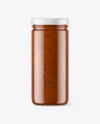 Clear Glass Jar with Sweet Chili Sauce Mockup